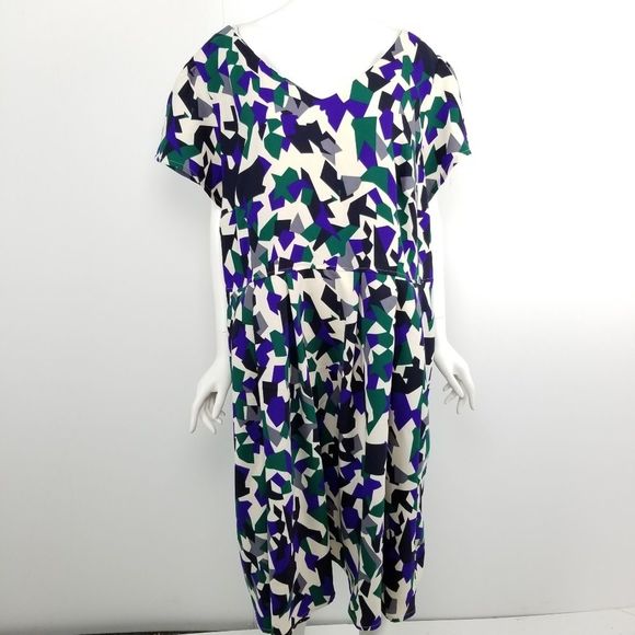 eshakti Dresses & Skirts - eShakti Size 30W Fit & Flare Cap Sleeve Dress